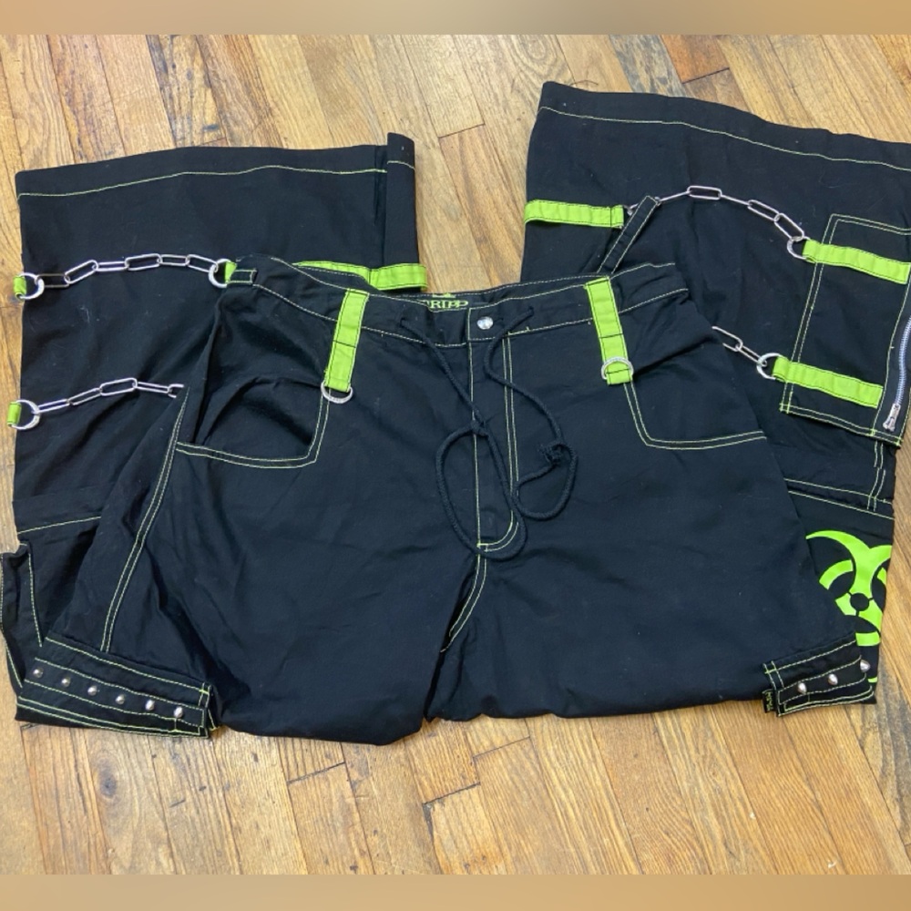 Tripp NYC Men’s XXL Gothic Biohazard Zip Off Pants Black Like New